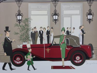 Denis-Paul NOYER : Mercedes Mannheim 370 & Casino de Monté Carlo, Lithographie Originale 2