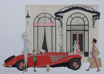 Denis-Paul NOYER : Roadster 540K & Plaza Athenée - LITHOGRAPHIE 115EX 2