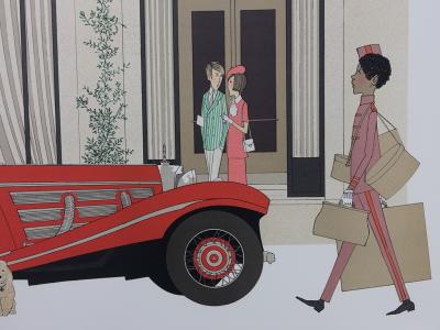 Denis-Paul NOYER : Roadster 540K & Plaza Athenée - LITHOGRAPHIE 115EX 2