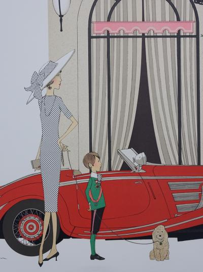 Denis-Paul NOYER : Roadster 540K & Plaza Athenée - Original Lithograph - Limited at 115 copies 2