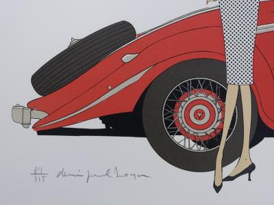 Denis-Paul NOYER : Roadster 540K & Plaza Athenée - Original Lithograph - Limited at 115 copies 2
