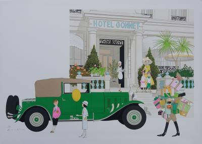 Denis-Paul NOYER : CANNES Hotel Gonnet - Lithographie originale signée au crayon 2