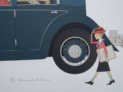 Denis-Paul NOYER : Mercedes 370K - GEORGE V - lithographie originale signée au crayon 2