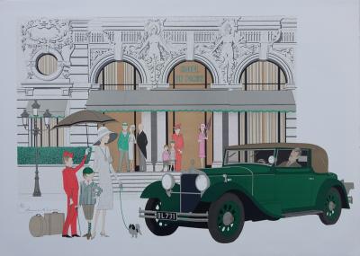 Denis-Paul NOYER : Mercedes et Hotel de Paris - LITHOGRAPHIE 115EX 2