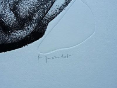 Georges OUDOT - Nu recroquevillé - Gravure originale à l’eau forte signée au crayon 2