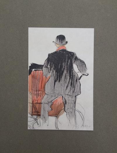 Jacques VILLON (d’après) - L’orgue de barbarie , 1959 - Croquis 2