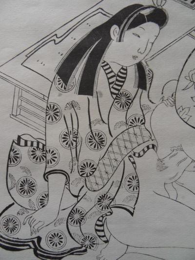 Sugimura JIHEÎ (d’après) - Geisha au salon de massage - Lithographie érotique 2