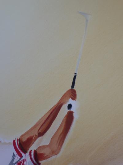 Maurice FILLONNEAU : Golf (Le swing), Lithographie Originale signée au crayon 2