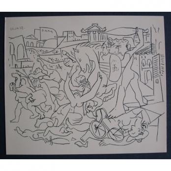 Pablo PICASSO (d’après) - L’enlèvement des sablines - Lithographie 2