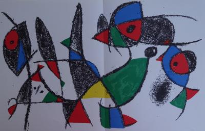 Joan MIRO - Grenouille Poisson et Oiseau -  Lithographie originale + certificat 2