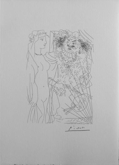 Pablo PICASSO (d’après) - La Muse et le peintre -  Lithographie signée #1200ex 2