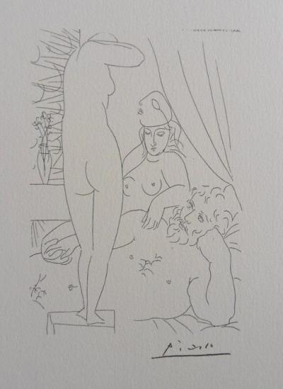 Pablo PICASSO (d’après) - Le maître contemplatif -  Lithographie signée #1200ex 2