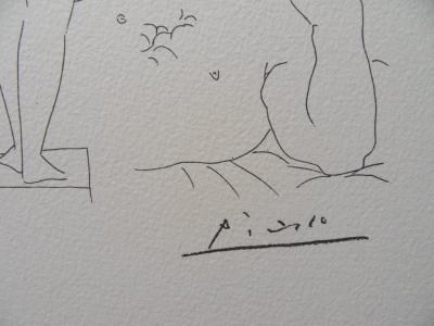 Pablo PICASSO (d’après) - Le maître contemplatif -  Lithographie signée #1200ex 2