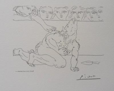 Pablo PICASSO (d’après) - Le taureau blessé -  Lithographie signée #1200ex 2