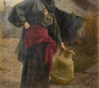 Tony BINDER (1868-1944) dit ANTON - Jeune fille berbère, 1914, Huile sur panneau 2