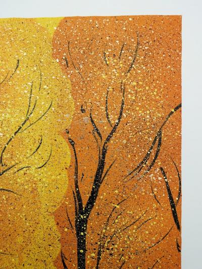 Serge LASSUS - Cavaliers en Automne - Lithographie originale signée au crayon 2
