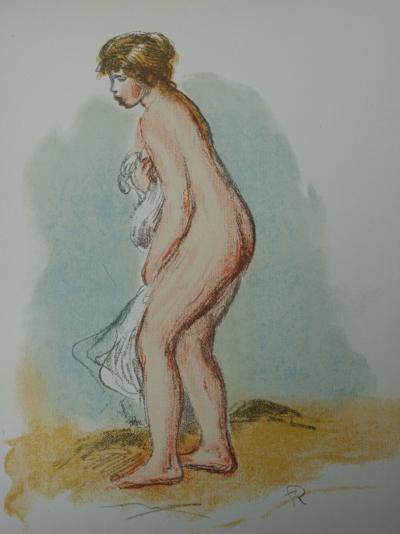 Pierre Auguste RENOIR (d’après) : Baigneuse debout, Lithographie signée, 1951 2