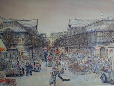 Rolf RAFFLEWSKI : Paris Les Halles - Lithographie originale signée au crayon 2