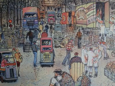 Rolf RAFFLEWSKI : Paris Les Halles - Lithographie originale signée au crayon 2