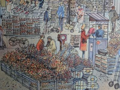 Rolf RAFFLEWSKI : Paris Les Halles - Lithographie originale signée au crayon 2