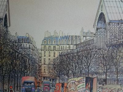 Rolf RAFFLEWSKI : Paris Les Halles - Lithographie originale signée au crayon 2
