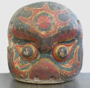 CHINE, XXe - Masque de théâtre en bois sculpté 2