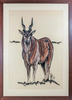 Jean POULAIN - Antilope, 1935, Aquarelle et fusain 2