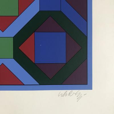 Victor VASARELY - Geometrical structure 4, 1973 - Sérigraphie signée au crayon 2