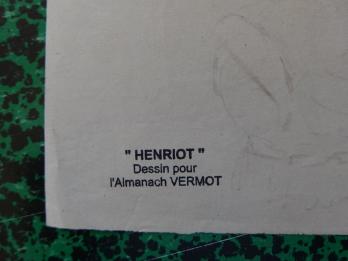 Henri MAIGROT dit  HENRIOT - Rencontre au salon, Dessin à l’encre signé 2
