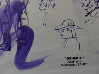 Henri MAIGROT, dit HENRIOT - Étude de soldat, Dessin à l’encre signé 2