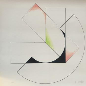 Gottfried HONEGGER - Structures géométriques, 2015 - Lithographie signée au crayon 2