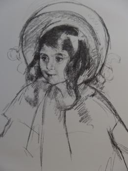 Mary CASSATT (d’après) - Sarah Wearing Her Bonnet, Lithographie signée 2