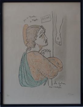 Jean COCTEAU - Piété, Lithographie originale signée 2