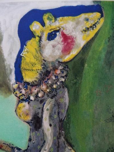 Marc CHAGALL - Fille de cirque avec tête de loup, Lithographie et collotype, signée 2