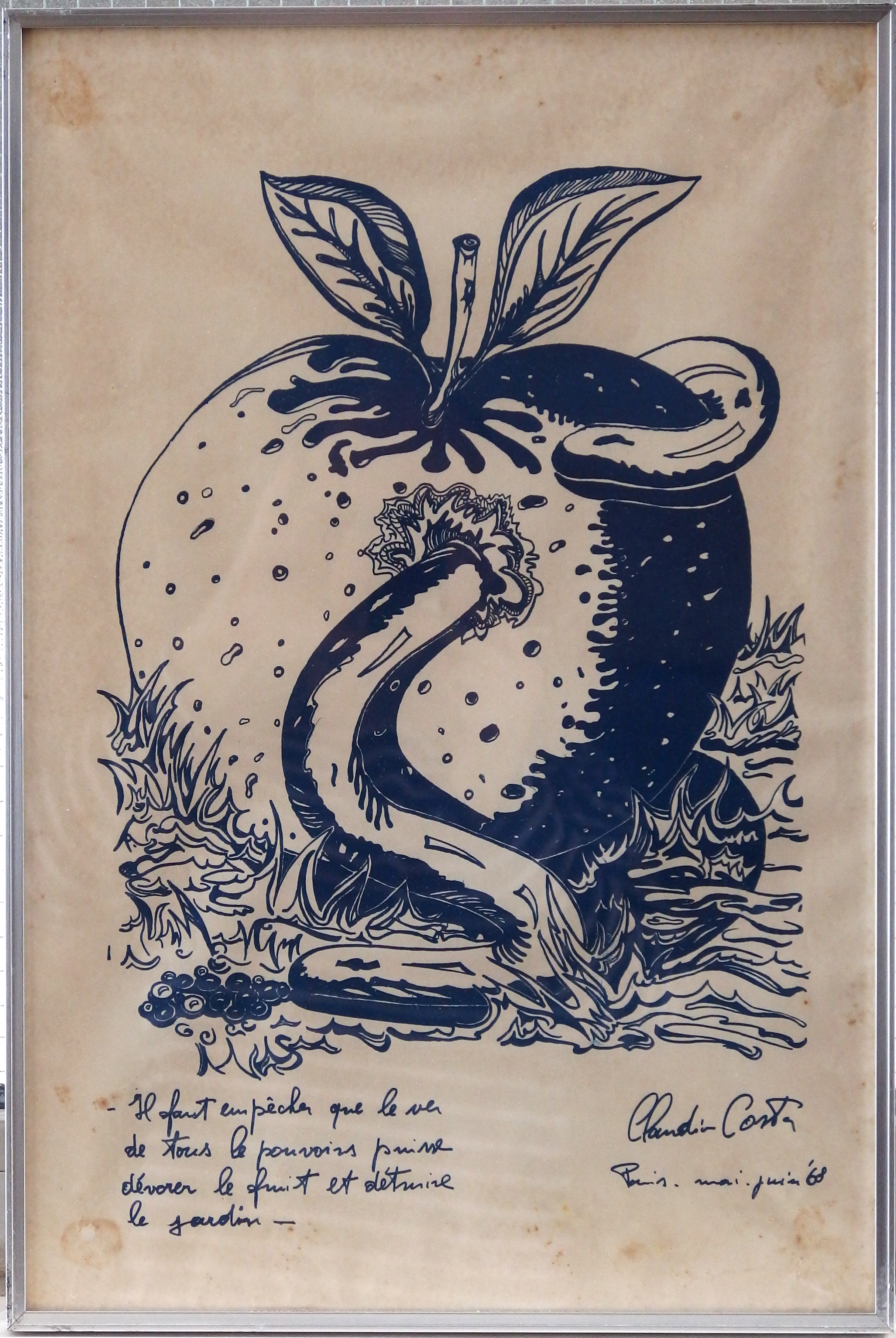 Mai 68 Le ver est dans le fruit, Affiche originale d'époque Livres, Autographes, Papiers Mai 68 Le ver est dans le fruit, Affiche originale d'époque Livres, Autographes, Papiers