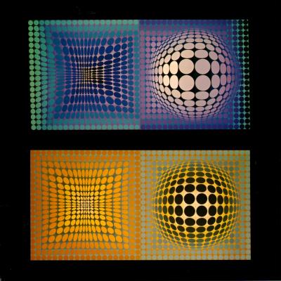 Victor VASARELY - DAMIER - 1976 Héliogravure 2
