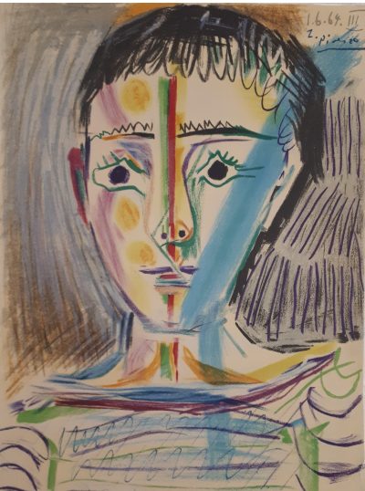Pablo PICASSO (d’après): Homme en marinière, Lithographie Signée 2