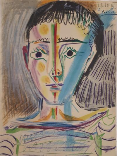 Pablo PICASSO (d’après): Homme en marinière - Lithographie Signée 2