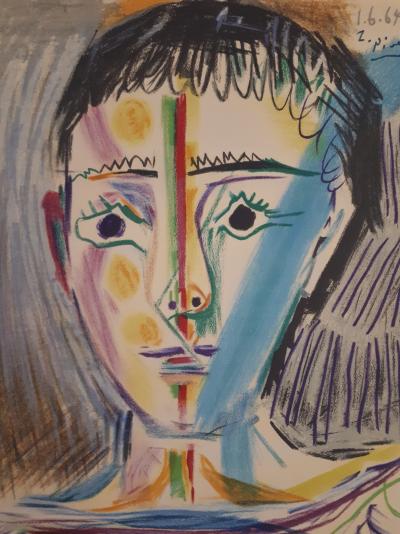Pablo PICASSO (d’après): Homme en marinière - Lithographie Signée 2