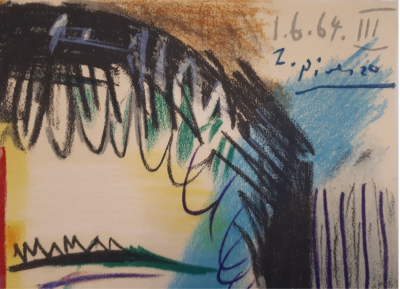 Pablo PICASSO (d’après): Homme en marinière, Lithographie Signée 2