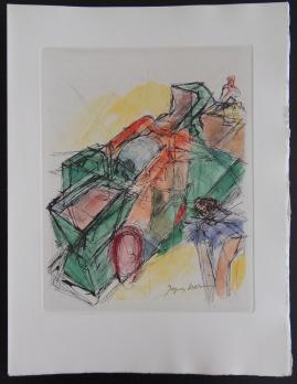 Jacques VILLON Passage d’un chariot, Gravure originale Signée 2