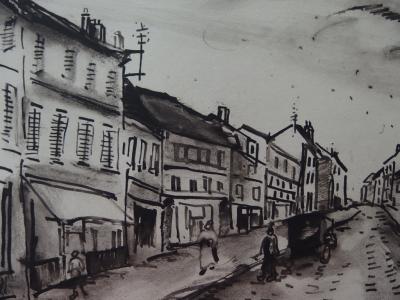 Maurice de VLAMINCK : Le rue populaire, Gravure originale Signée 2