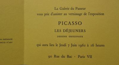 Pablo PICASSO : Carton d’invitation Les Déjeuners 2