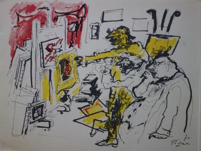 Edouard PIGNON : Les amateurs d'art, 1971 - Lithographie originale signée 2