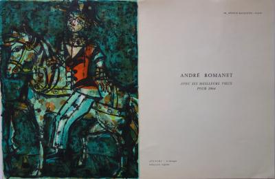 Paul AÎZPIRI : Carte de vœux, Lithographie,1964 2