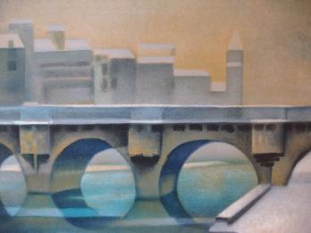 Louis TOFFOLI :Le Pont Neuf (La Seine sous la neige), lithographie originale, signée 2