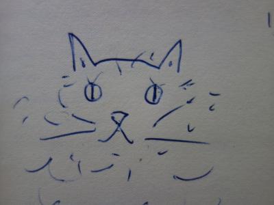Jean COCTEAU : Le chat, Dessin original signé (1955) 2