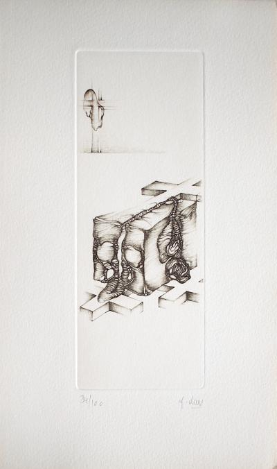 Fred DEUX - Gris 1, 1978  - Gravure signée au crayon 2