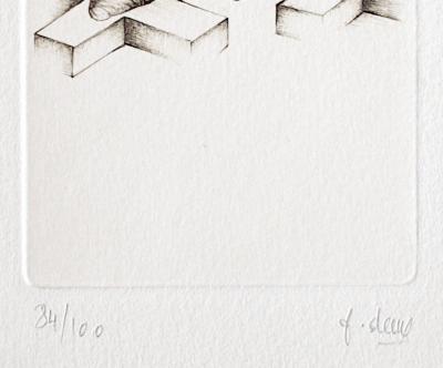 Fred DEUX - Gris 1, 1978  - Gravure signée au crayon 2