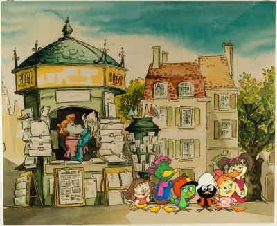 Pagot, Calimero va à la ville, dessin sur tableau, 70x100 cm 2